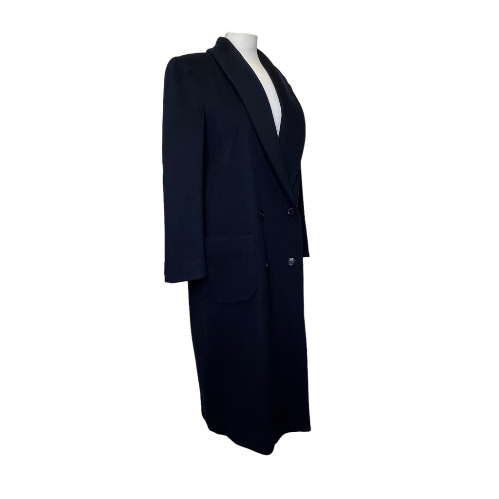 Morton Bernard By Harve Bernard Navy Wool Trench Coat